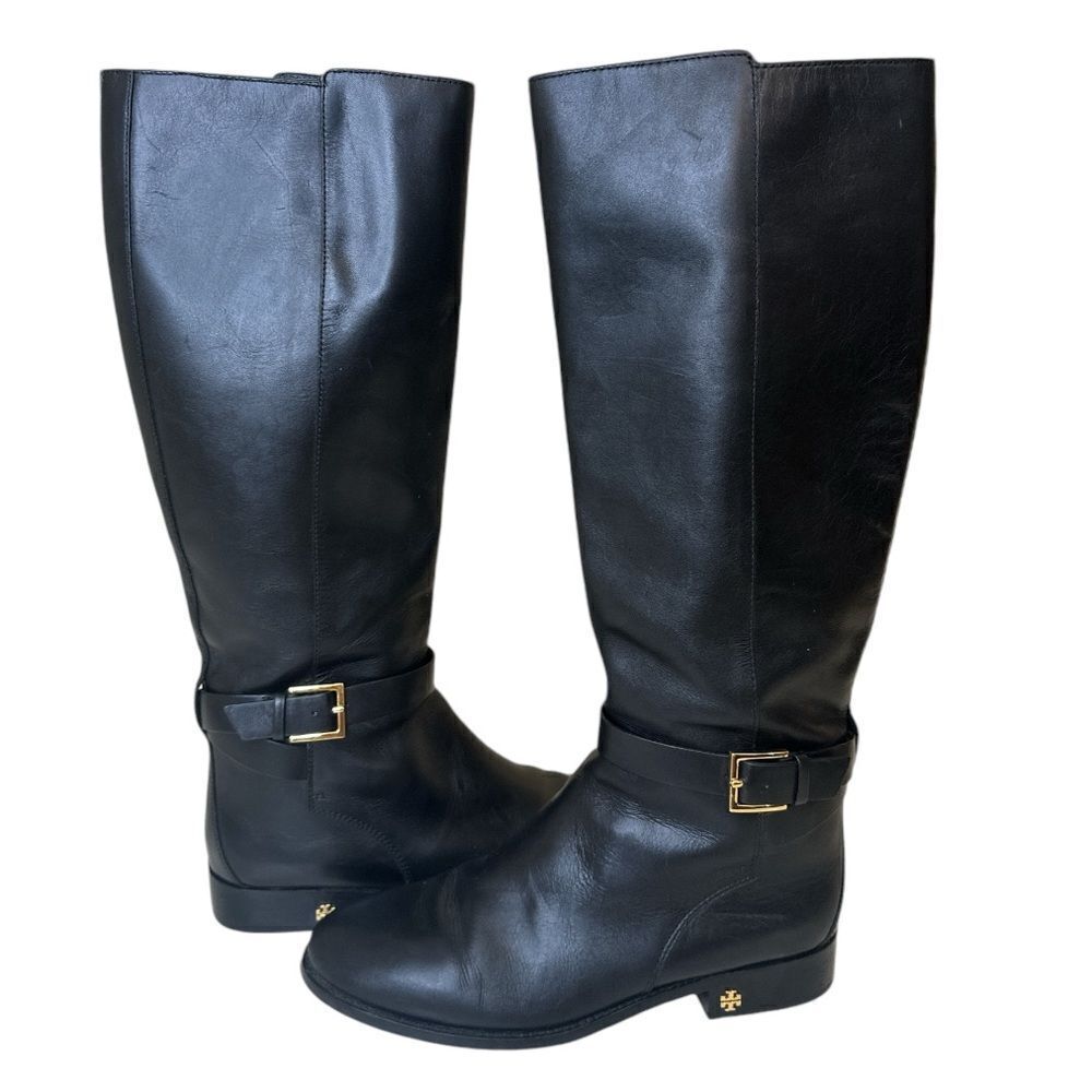 TORY BURCH Thora Black Patent Leather Boots